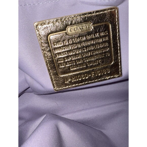 Coach Signature Tote Baby Diaper Bag Travel Satchel Lavender Lining Gold Accent - Picture 10 of 16